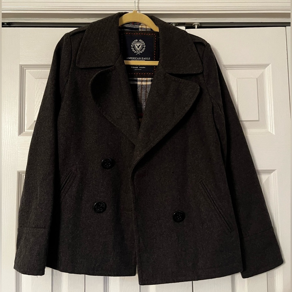 American Eagle Outfitters Women’s Charcoal Gray Peacoat